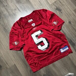 VINTAGE Jeff Garcia #5 San Francisco 49ers Reebok On-Field NFL Jersey 2XL READ